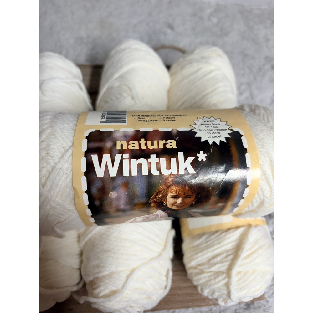 Wintuk Off White 901 Acrylic Yarn 4-Ply Worsted 3.5oz 4 Skeins Lot USA READ.